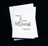 Peeking Over Duck - Handcrafted Birthday Card - dr16-0063